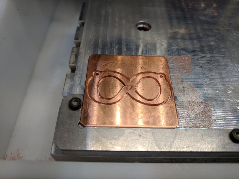 Milling infinity sign in copper