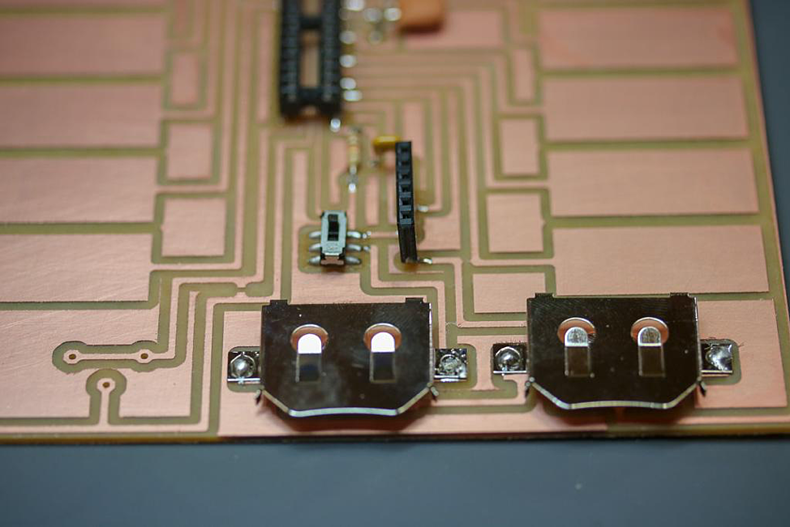 Attaching battery holders to PCB