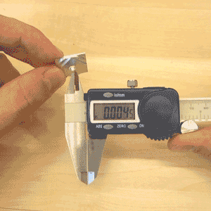 Measuring inside dimensions using digital calipers, wrong.