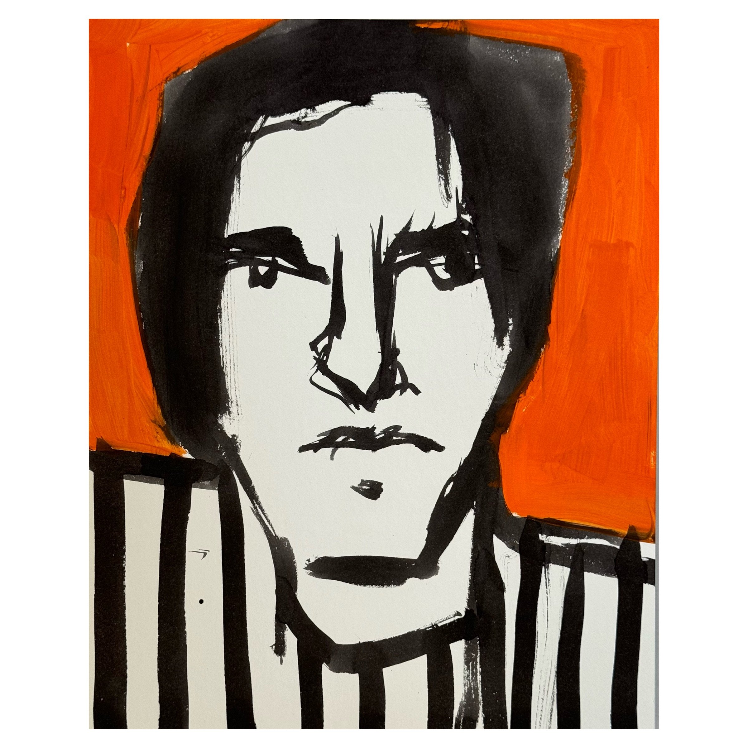 Person Wearing Stripes | 11"x14"