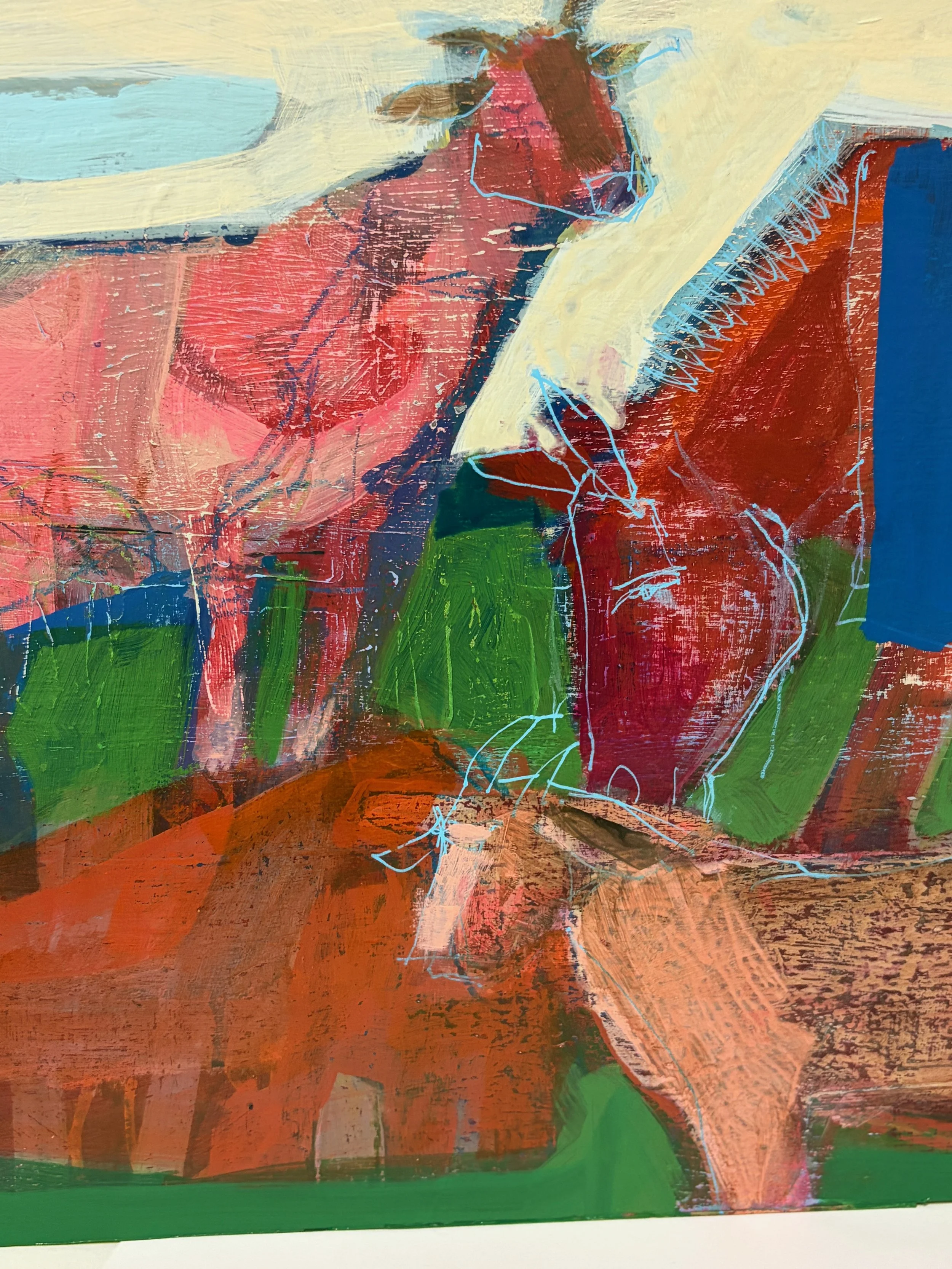 Two Goats and Horse with Striped Blanket.det2.jpeg