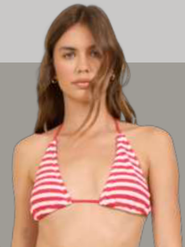 Krinkle Stripe Triangle Tie Top