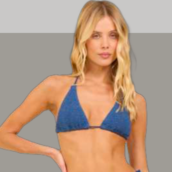 Krinkle Metallic Triangle Tie Top