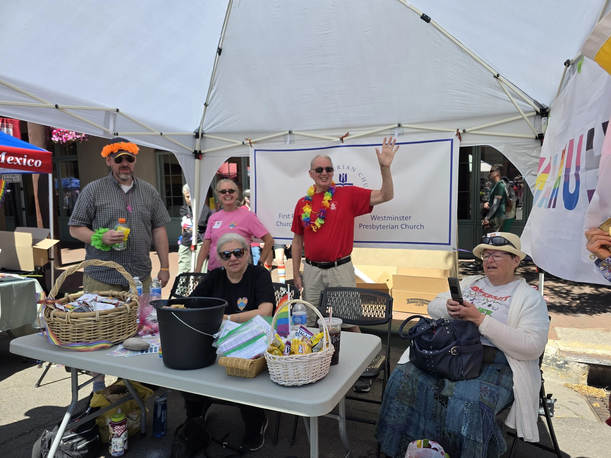 Westminster and First Presbyterian churches shared a booth at 2026 Pride 