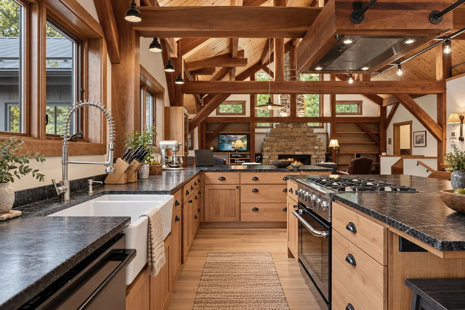 Timber kitchen, Spring Green WI, Cherry kitchen, custom cabinets