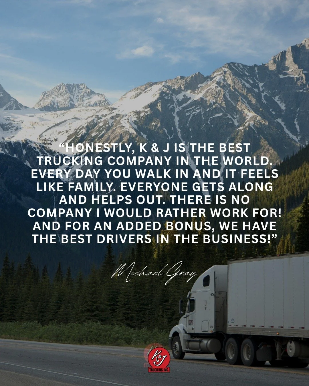 At K & J, we feel like family. ❤️
Want to work with us? DM us to apply!
 #truckinglife #truckerlife #truckingindustry #TruckersOfInstagram #trucking #TruckingJobs #truckingtips