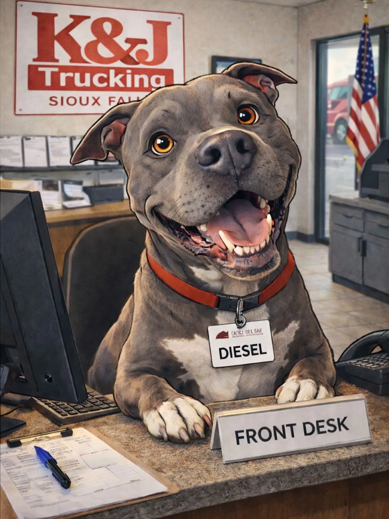 Meet Diesel! Our new front office receptionist!