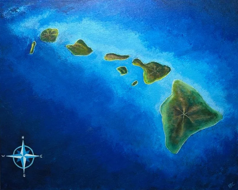 16x20. Acrylic. Includes White Frame. 