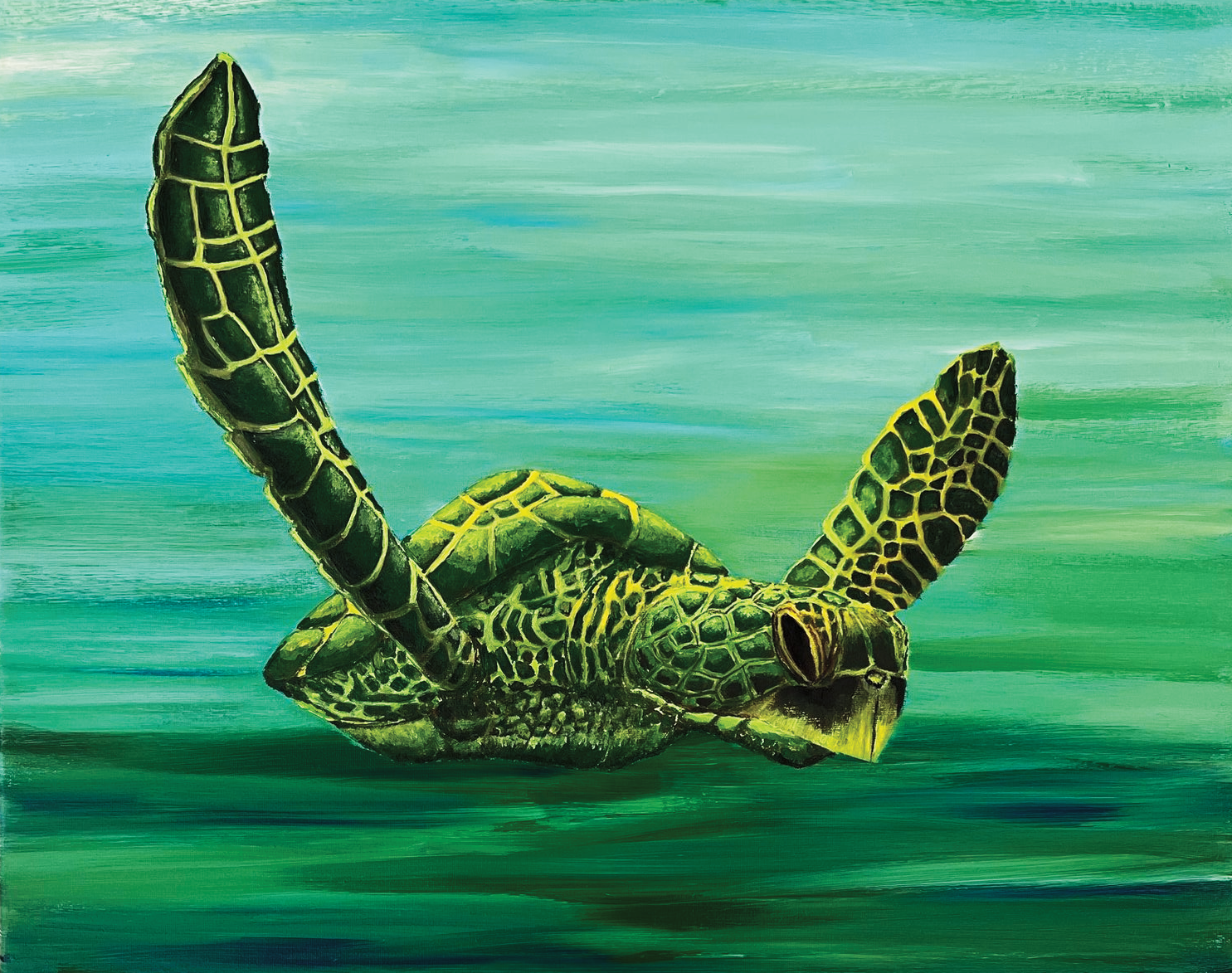 16x20. Acrylic. Includes White Frame. 