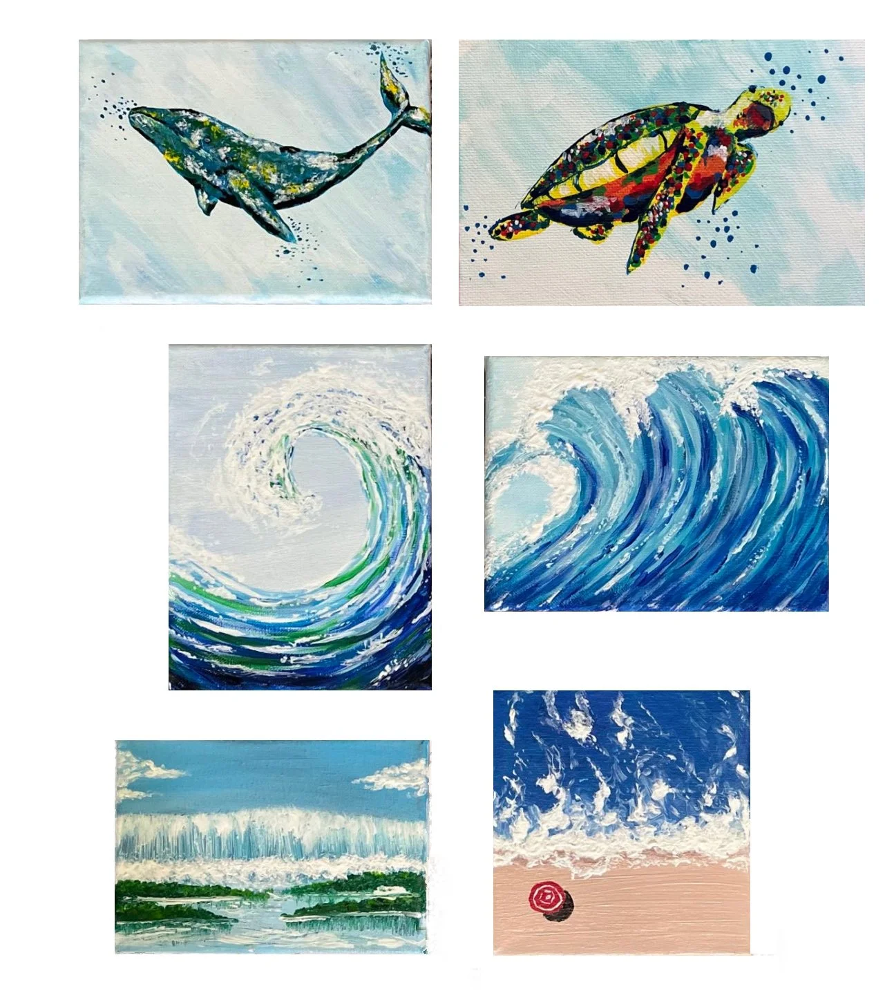 Assorted Sizes. Mini Canvases. Acrylic.