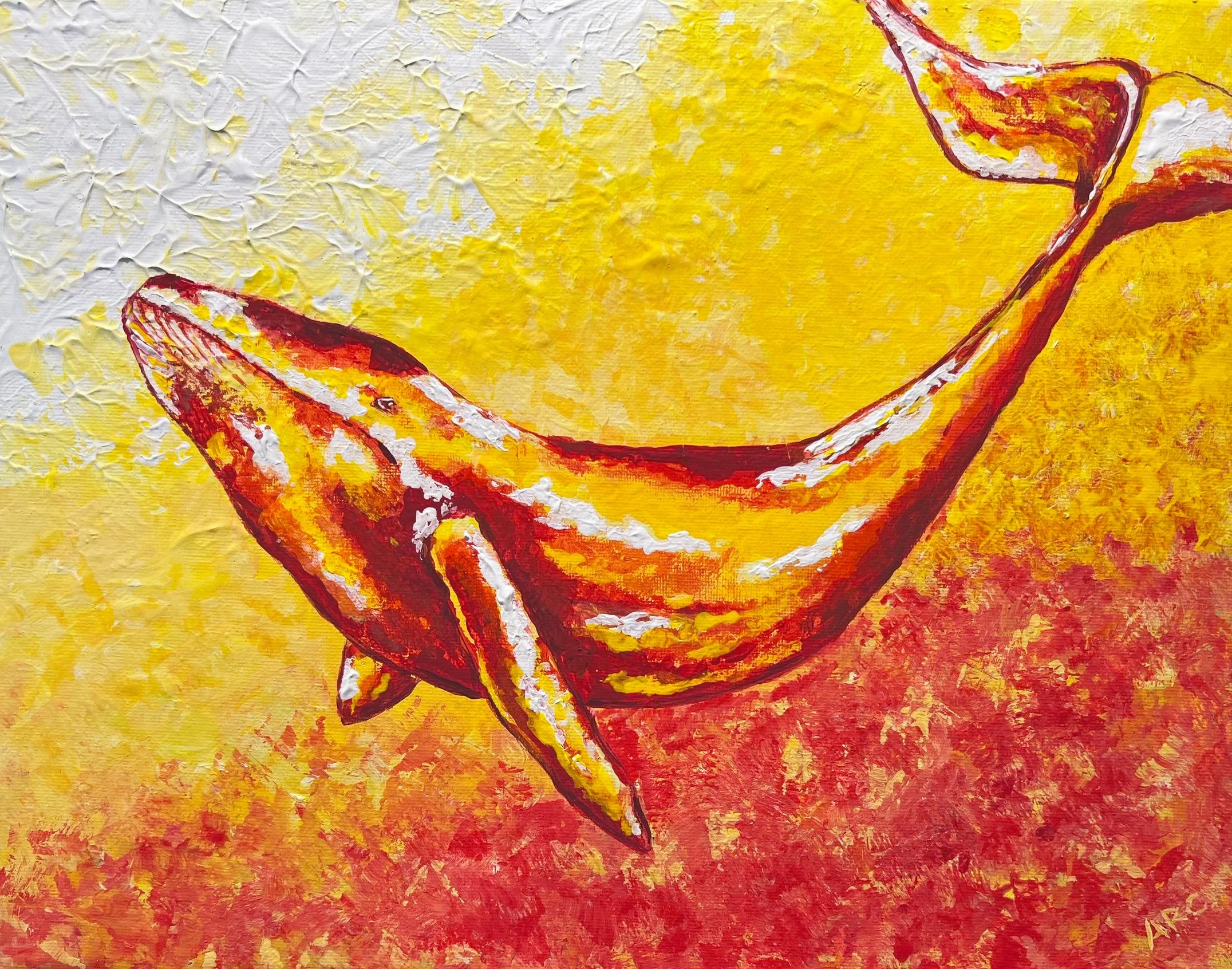 11x14. Acrylic. Includes White Frame.