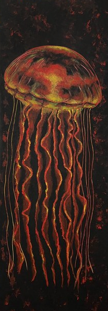 12x36. Acrylic. Includes Black Frame.