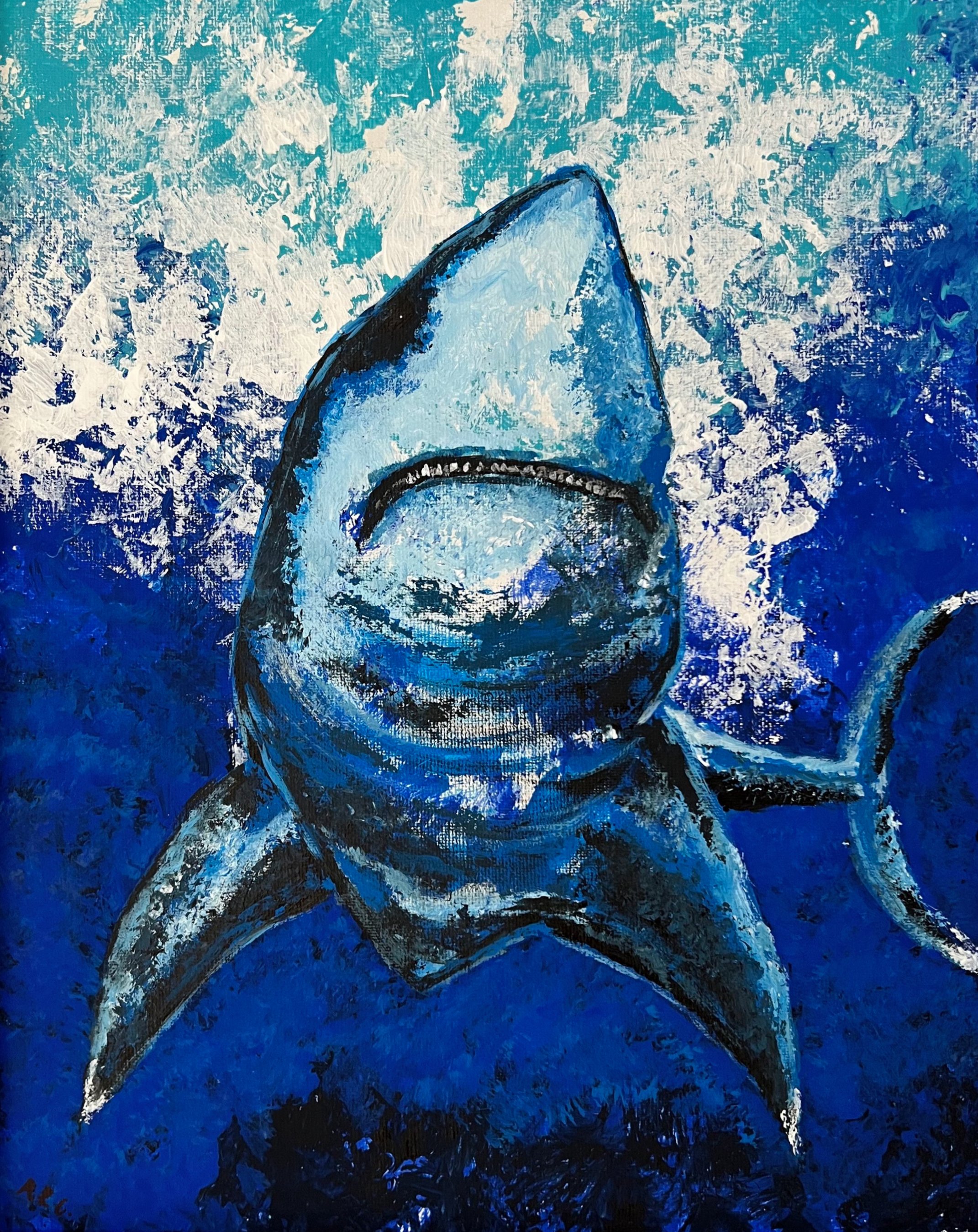 11x14. Acrylic. Includes White Frame.