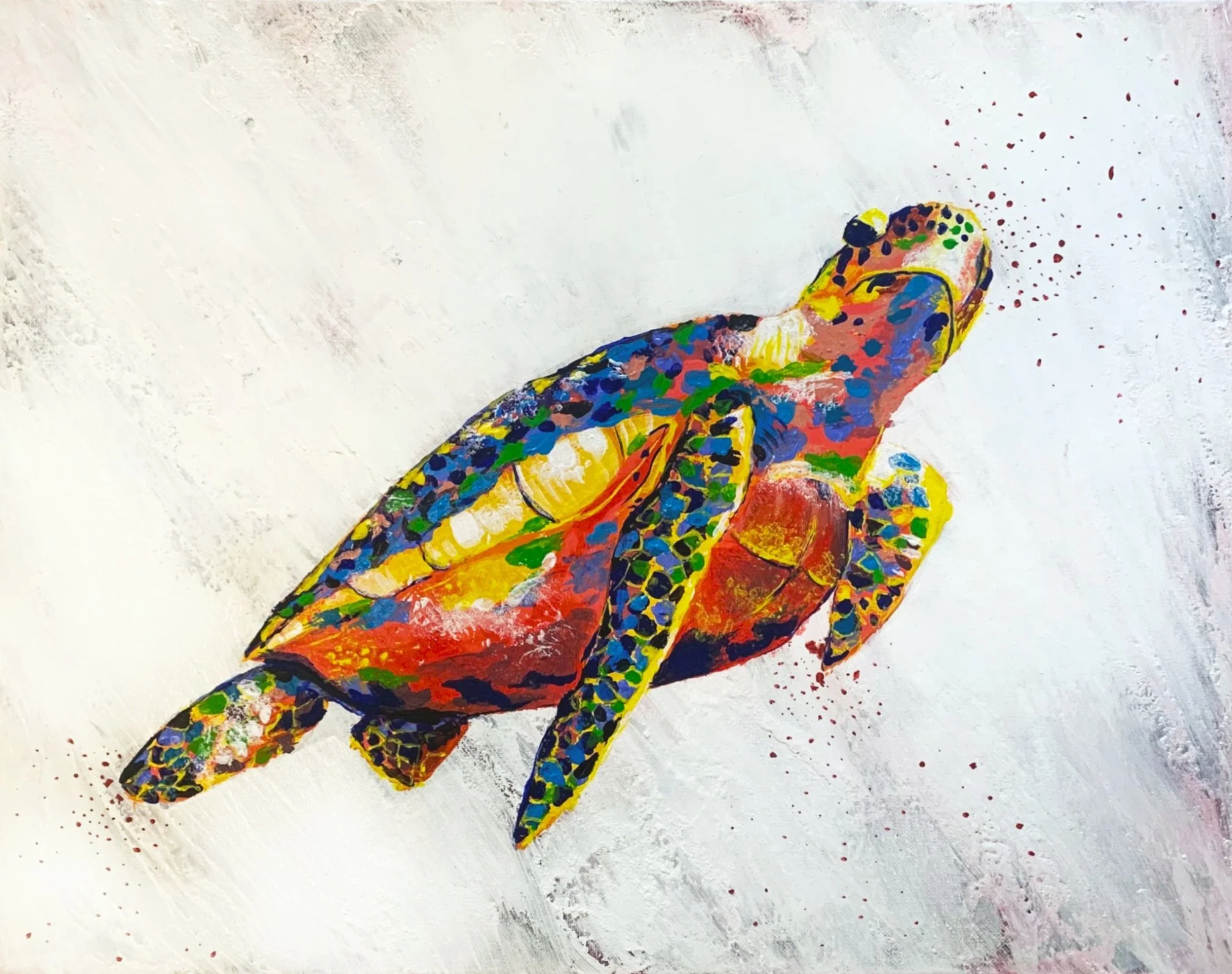 16x20. Acrylic. Includes White Floater Frame.