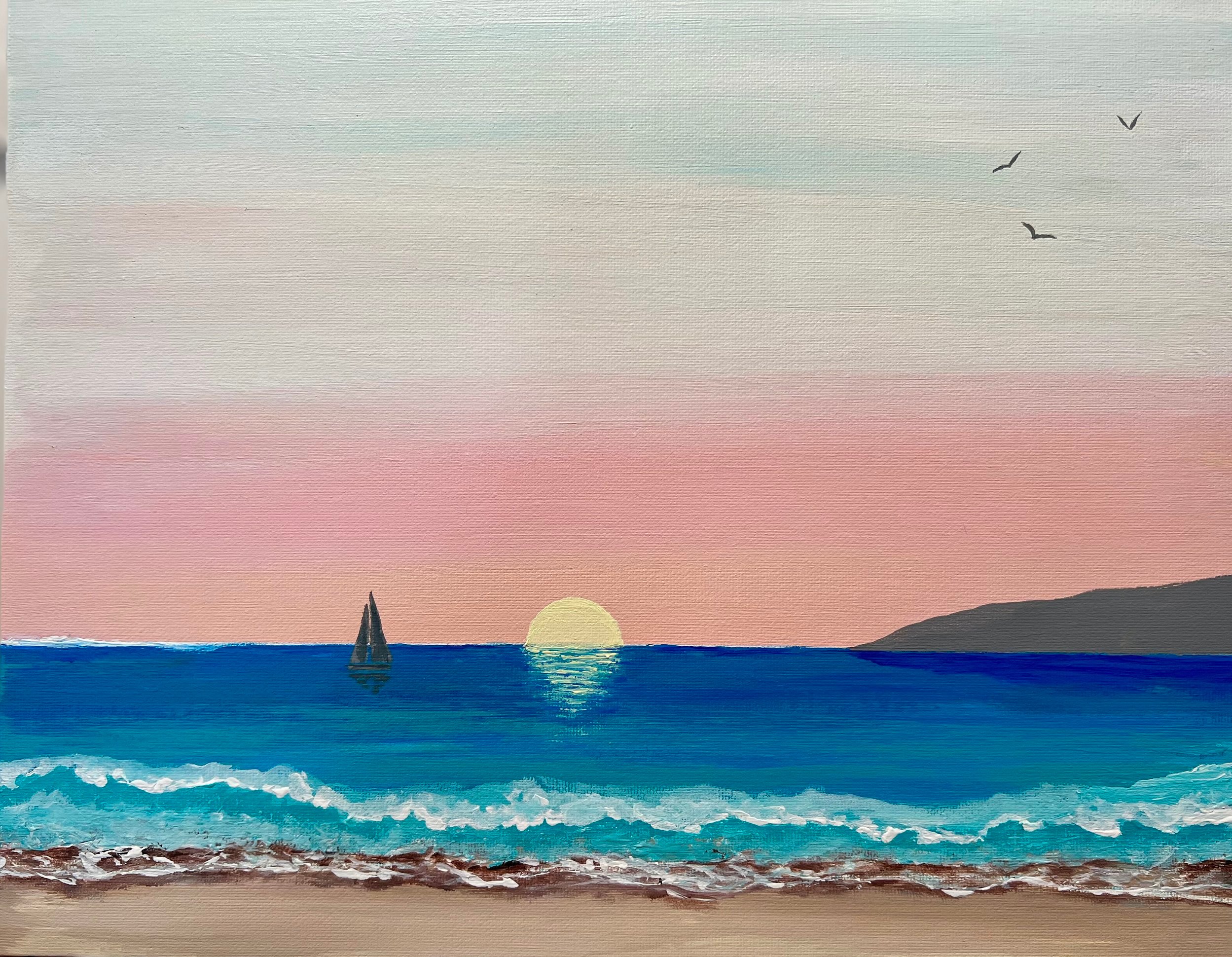 11x14. Acrylic. Includes Blue Frame. 