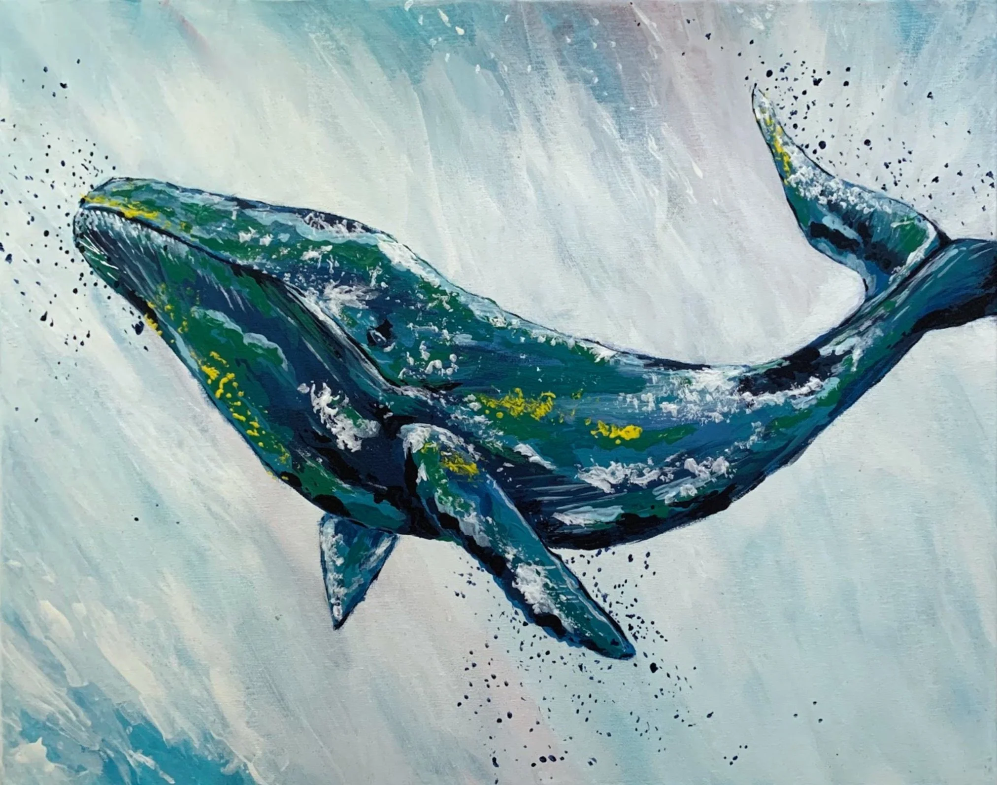 16x20. Acrylic. Includes White Floater Frame.