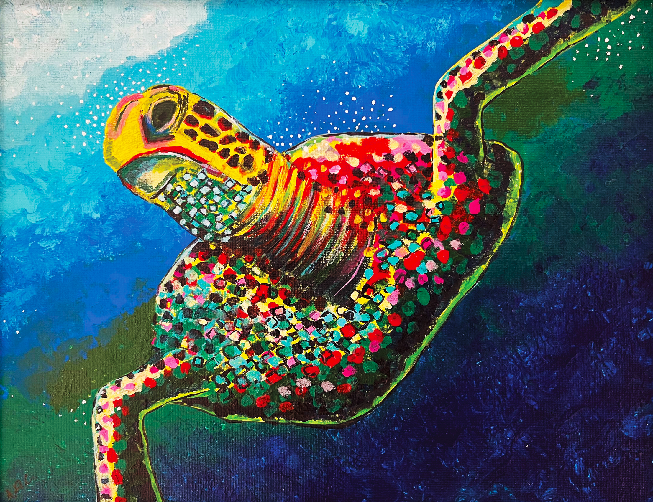 11x14. Acrylic. Includes White Frame.