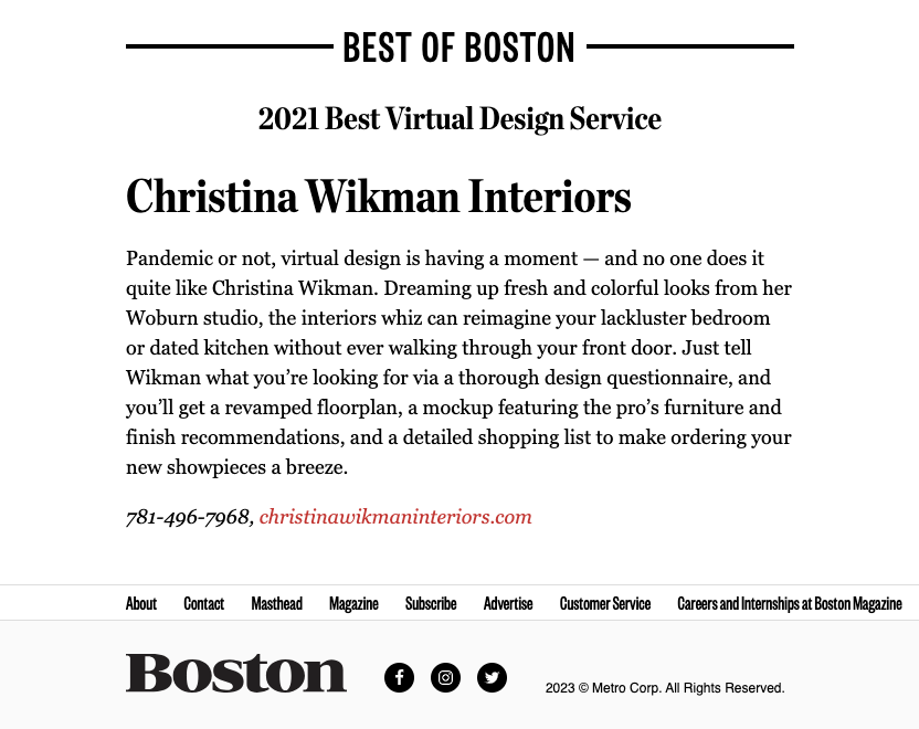 Press Awarded Best of Boston 2021 — Chestnut Grove