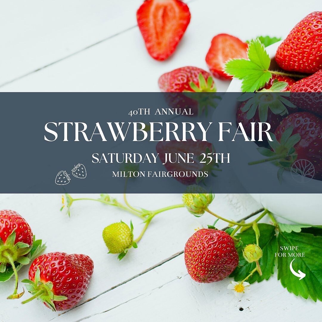 40th Annual Strawberry Fair 🍓 

Saturday June 25th 
8:00am - 4:00pm

🍓 Strawberry shortcake, ice cream and slushies all day long! 🍓 

🍓 strawberry pancakes 8am-11:30am
Hamburgers / Hotdogs

🎸 Live local entertainment 
🪄 Magic of Tyler Fergus
🚒