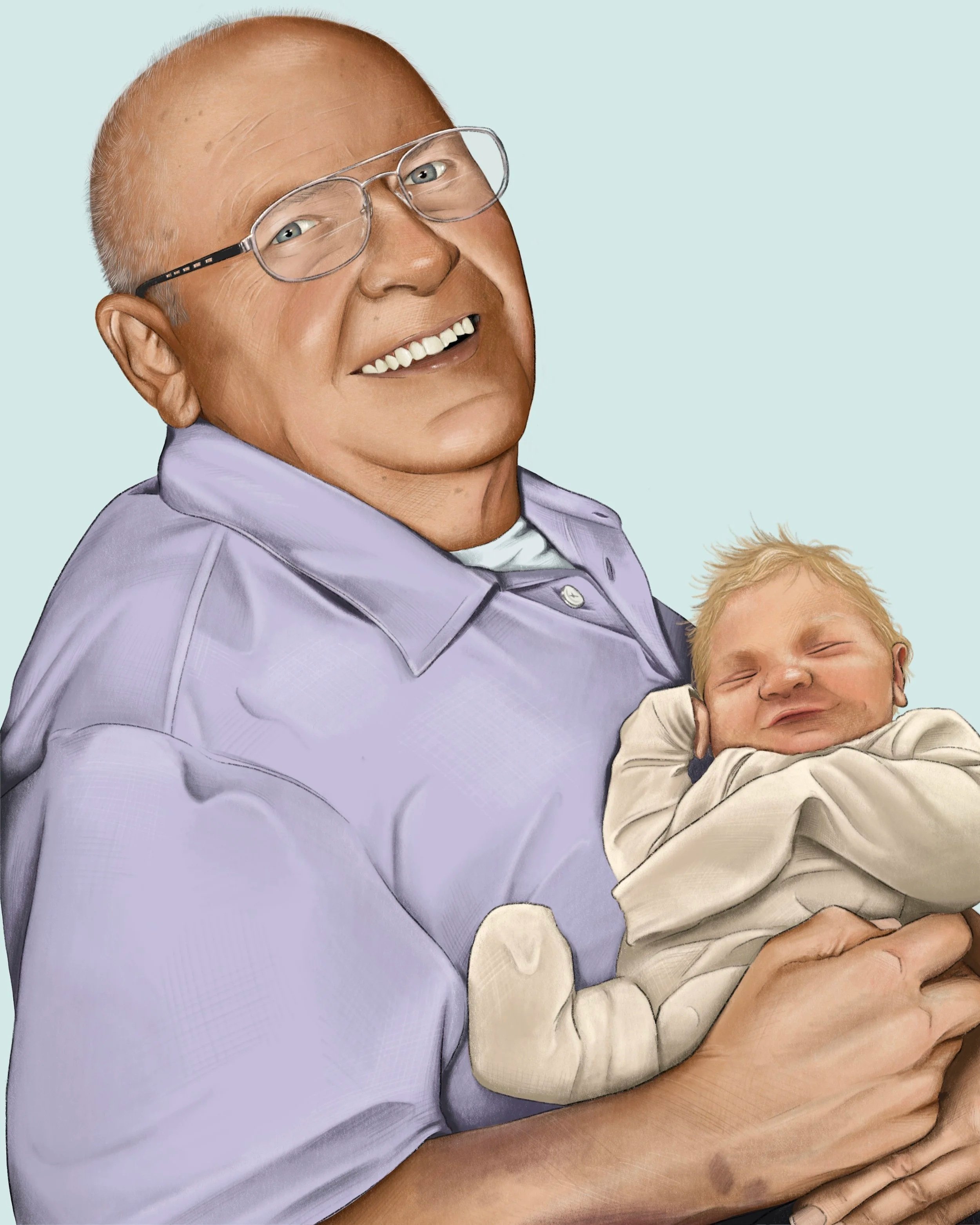 My husband's late grandpa (Pops) with his great grandchild that he didn't get to meet