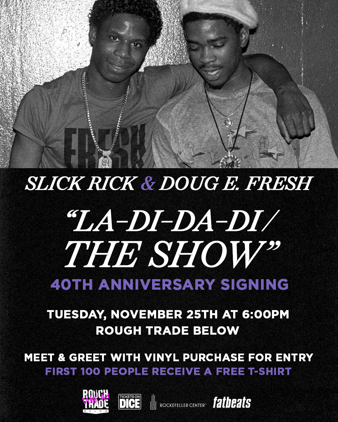 "La-Di-Da-Di / The Show" event poster for socials