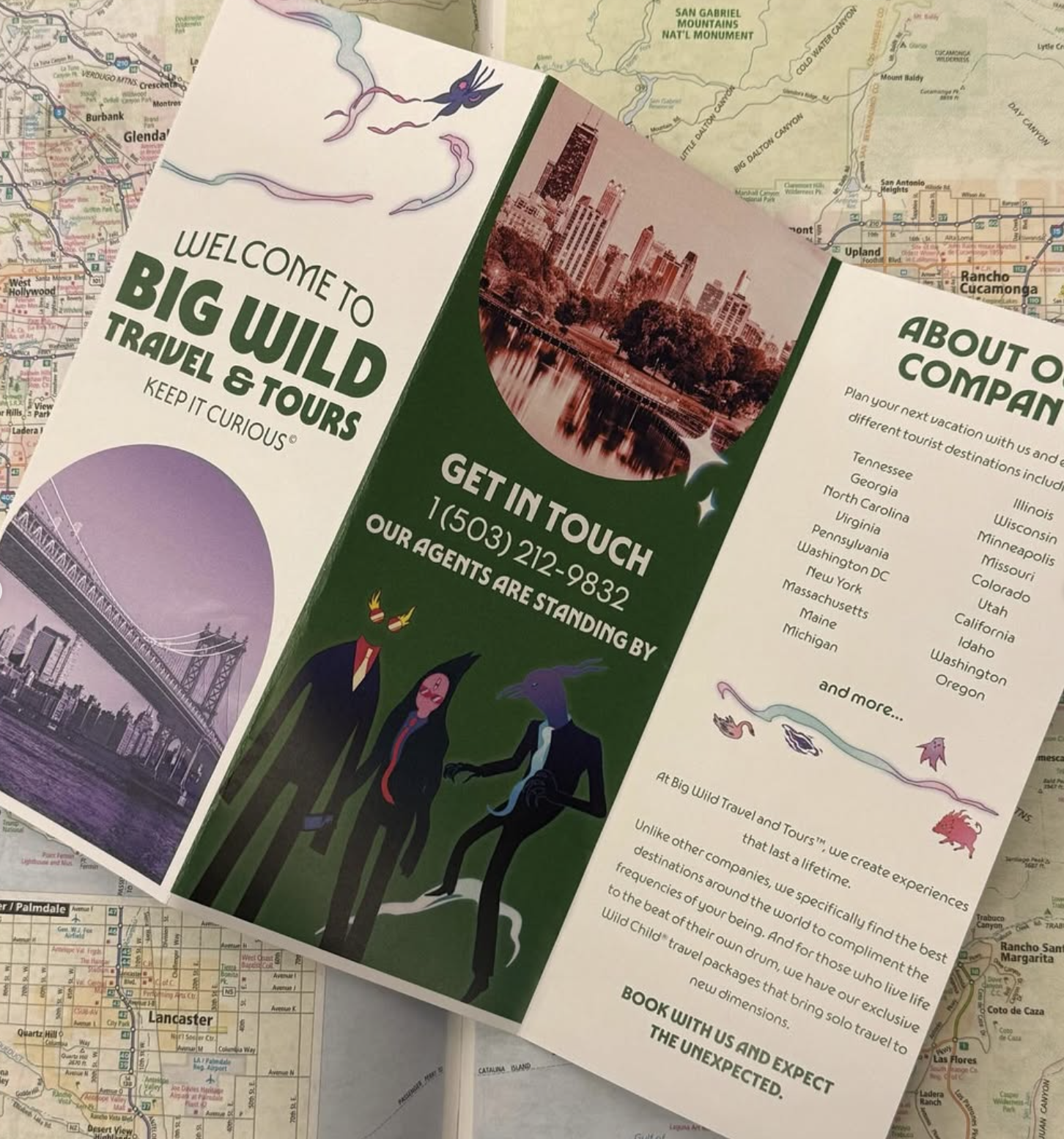 "Big Wild Travel & Tours" trifold design for promo
