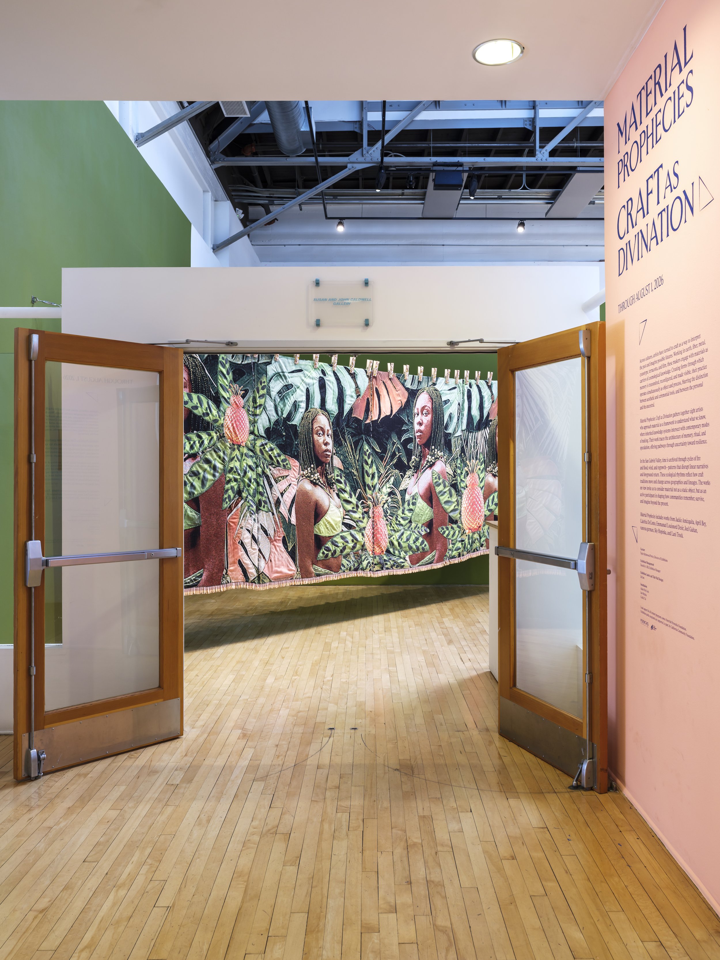 Installation view of Material Prophecies: Craft as Divination at Armory Center for the Arts, 2026.
Courtesy of Armory Center for the Arts. Photo: Chris Young, CC YOUNG STUDIO.