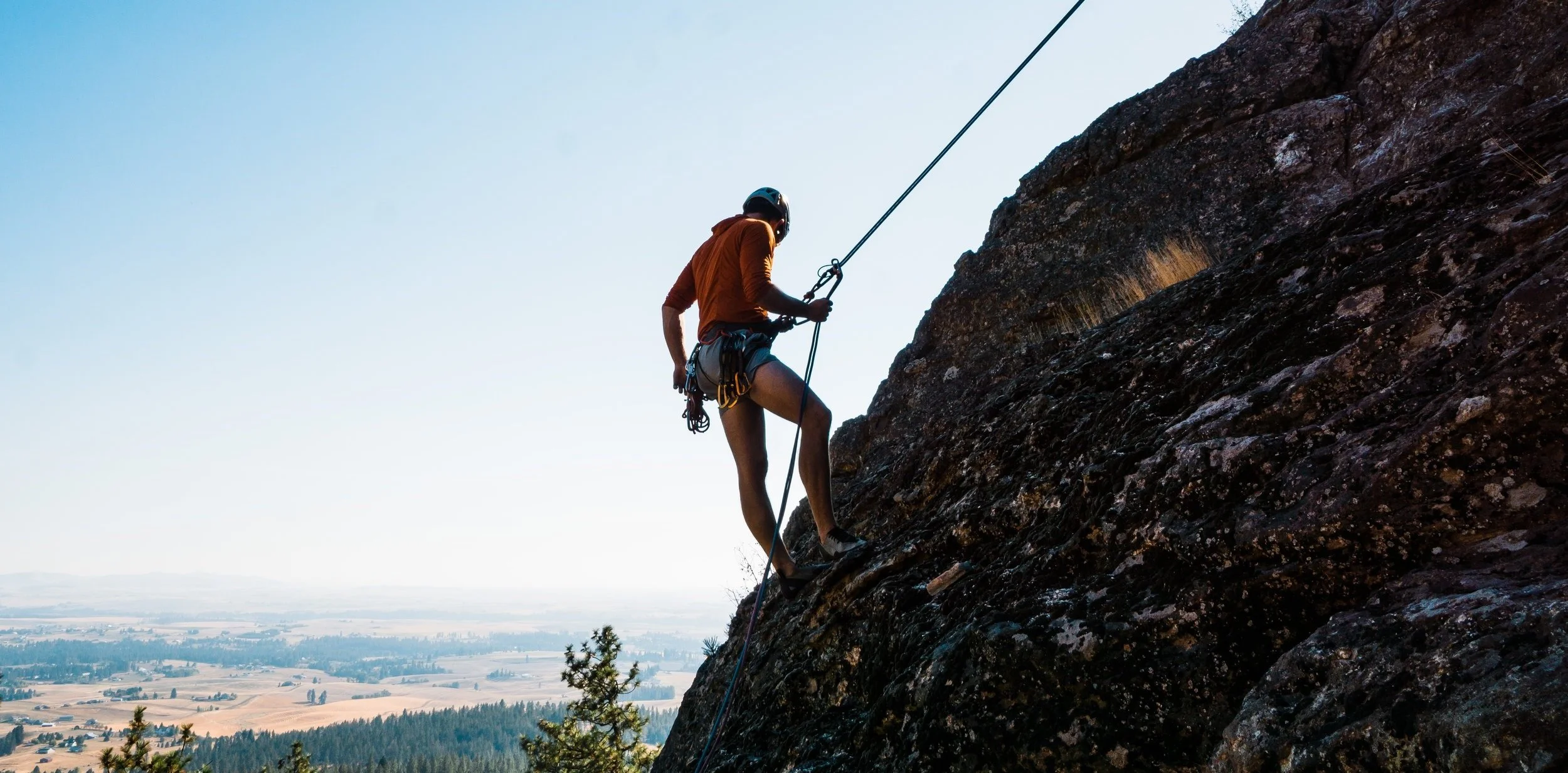 Rock climbing at Rocks of Sharon in Spokane, WA