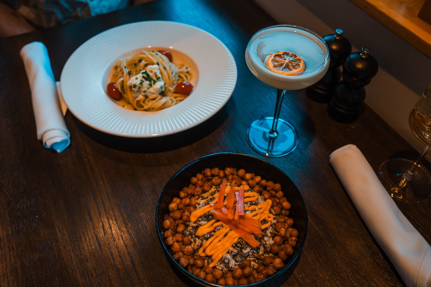 Dinner and cocktail at Chimney Corner Lounge at Sunshine Mountain Resort