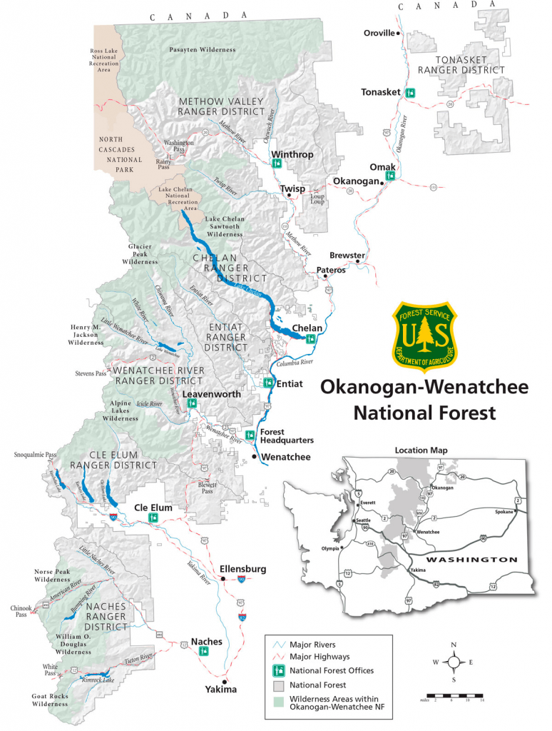 USFS map of Okanogan-Wenatchee National Forest