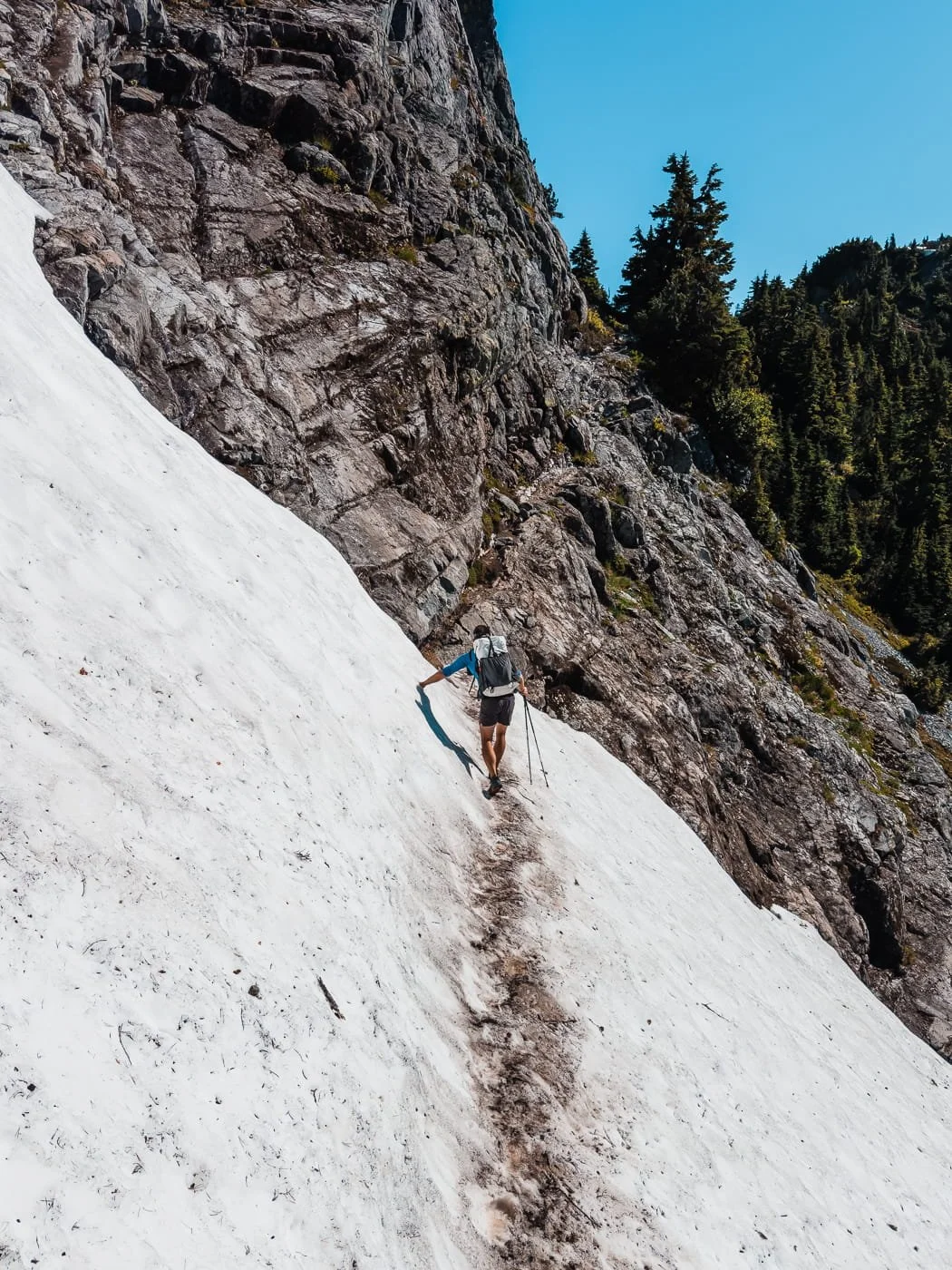 Snow field crossing along Howe Sound Crest Trail