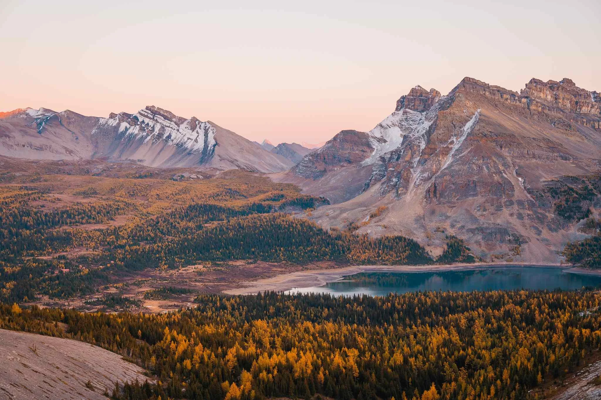 sunset at mount assiniboine