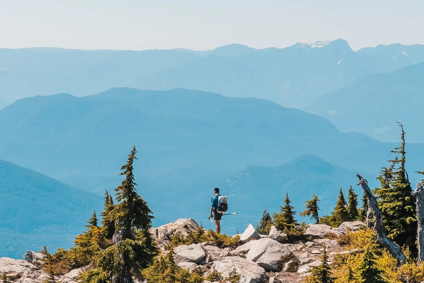 Views from a top a ridgeline near Unnecessary Mountain along the Howe Sound Crest Trail