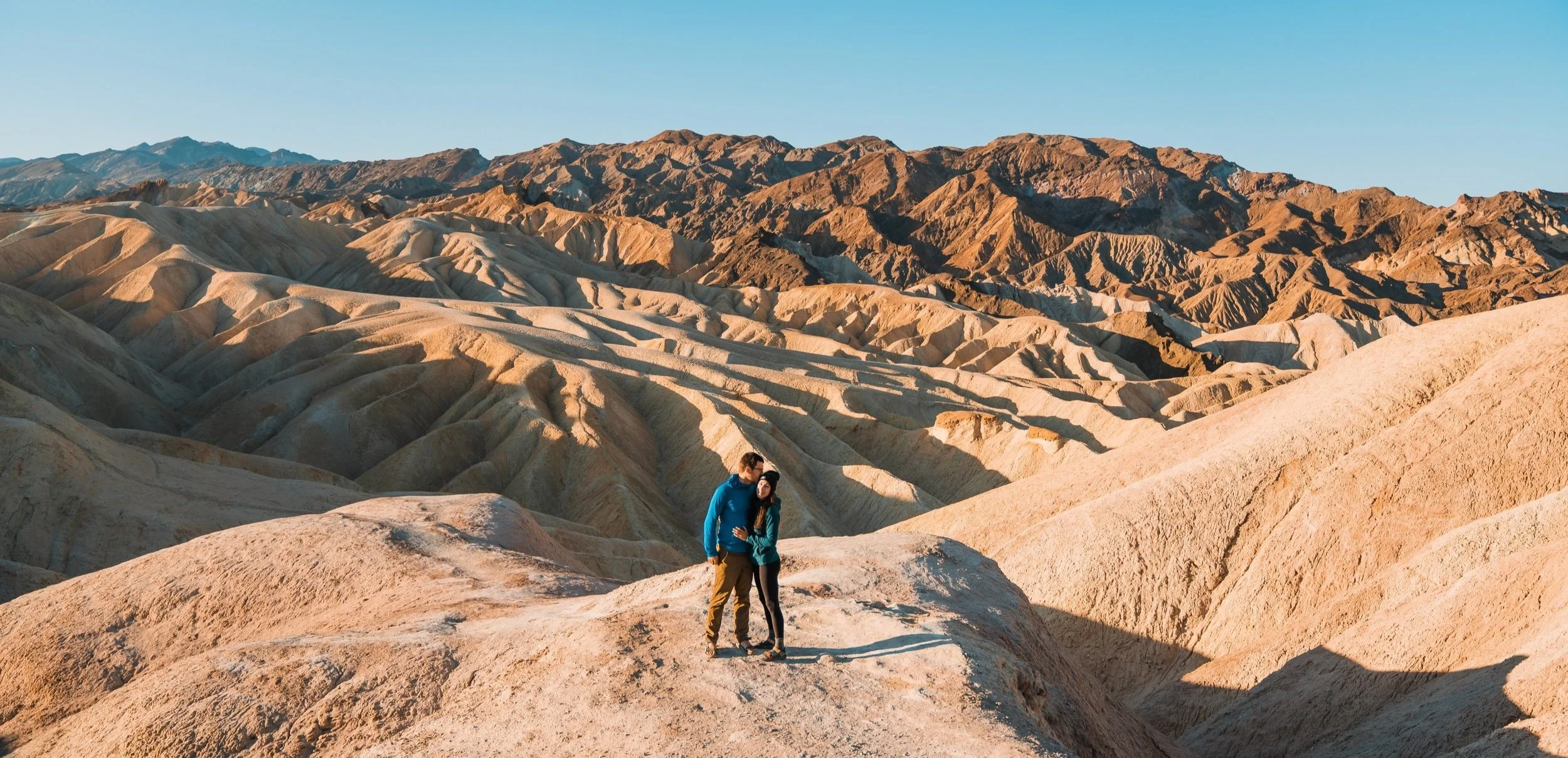 couple at Zabriskie Point in death valley NP