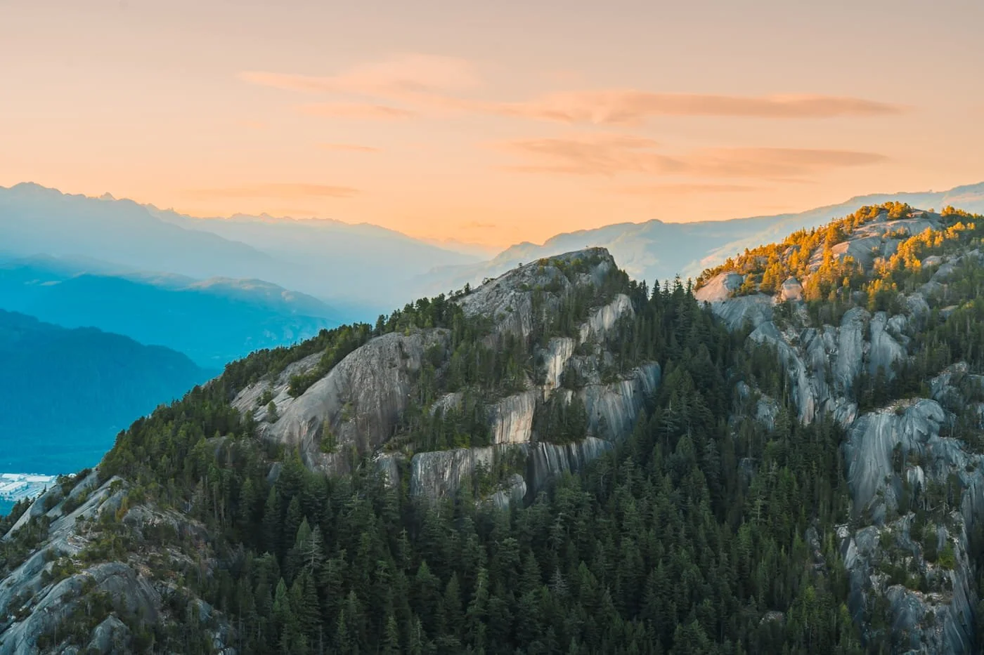 The Chief at sunset from the Sea to Sky Gondola