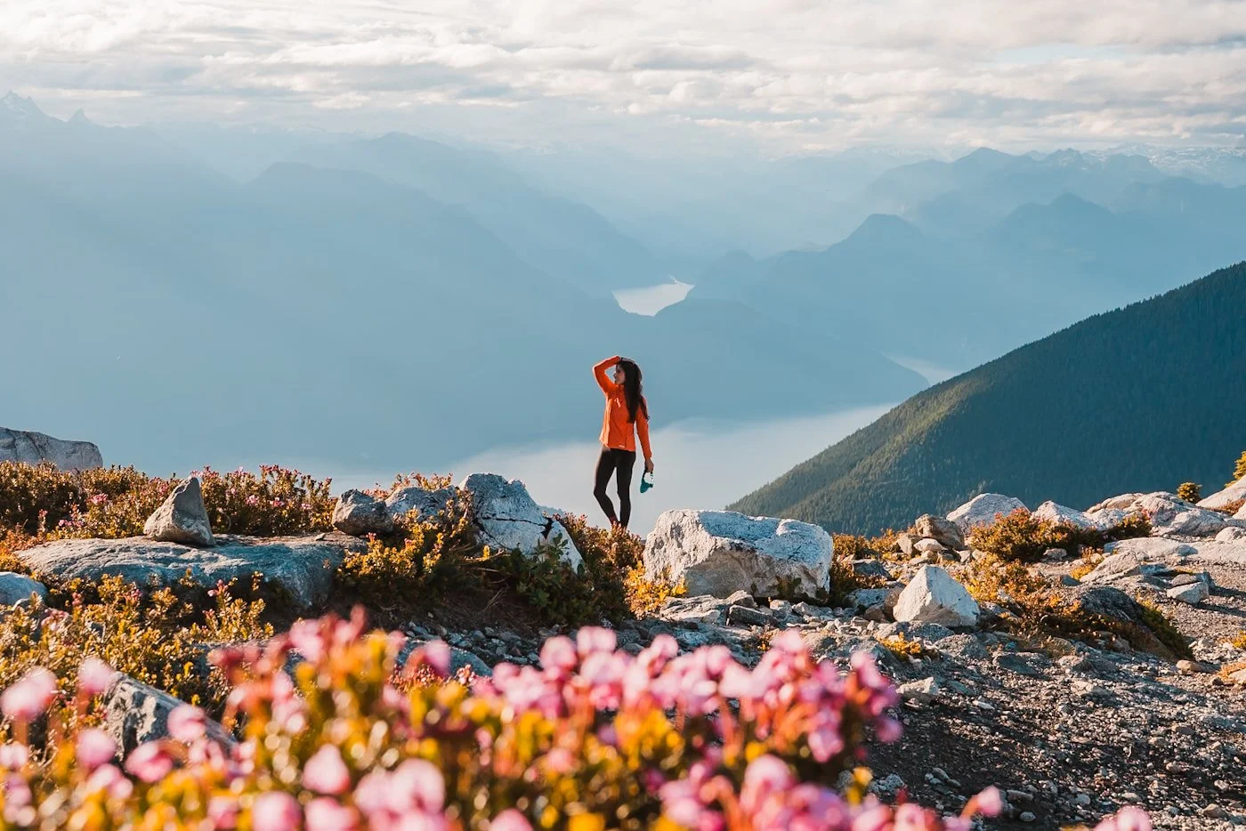 woman standing along Panorama Ridge in Golden Ears Provincial Park