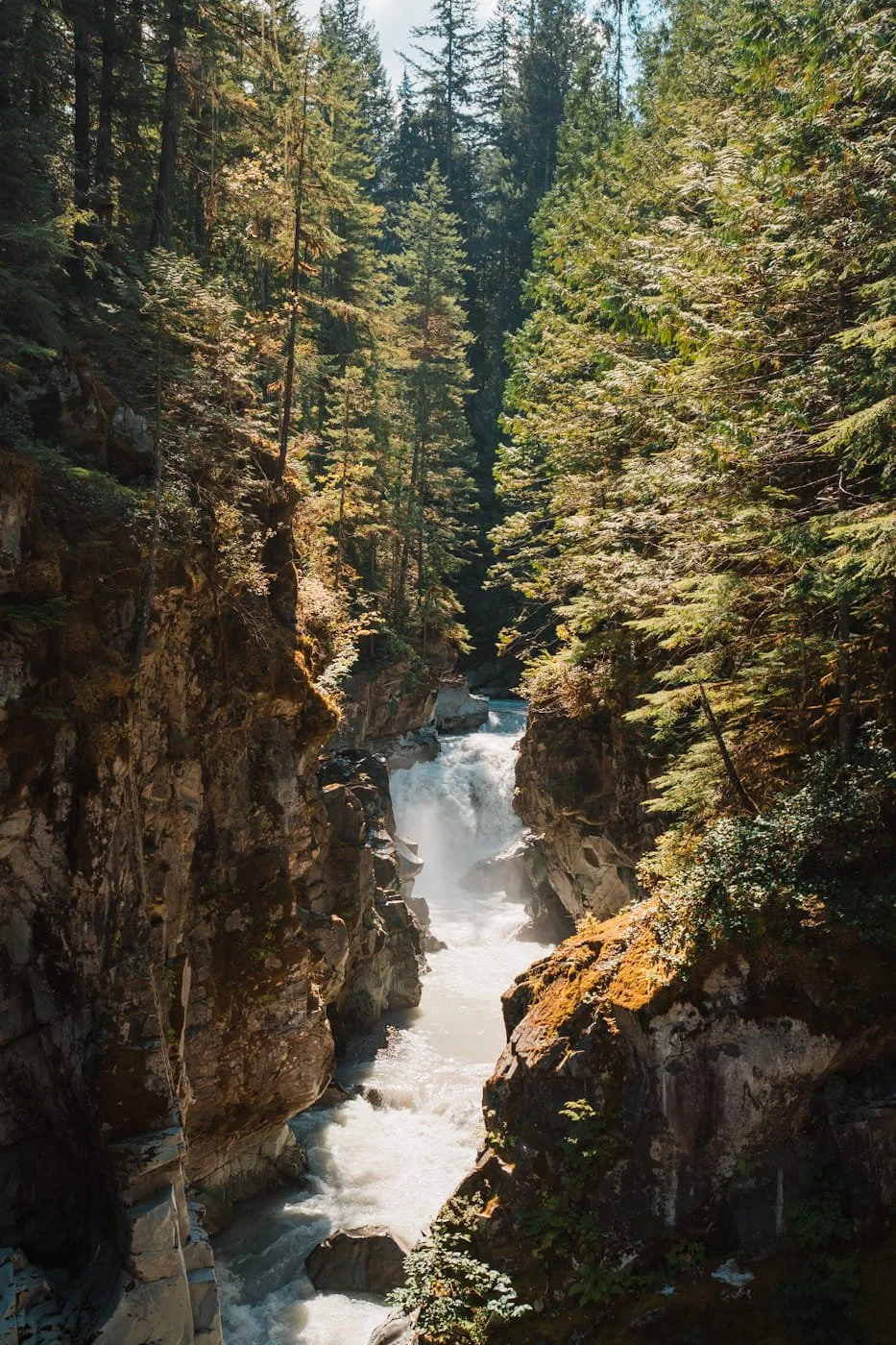 View of Mamquam Falls from the Squamish Canyon Park