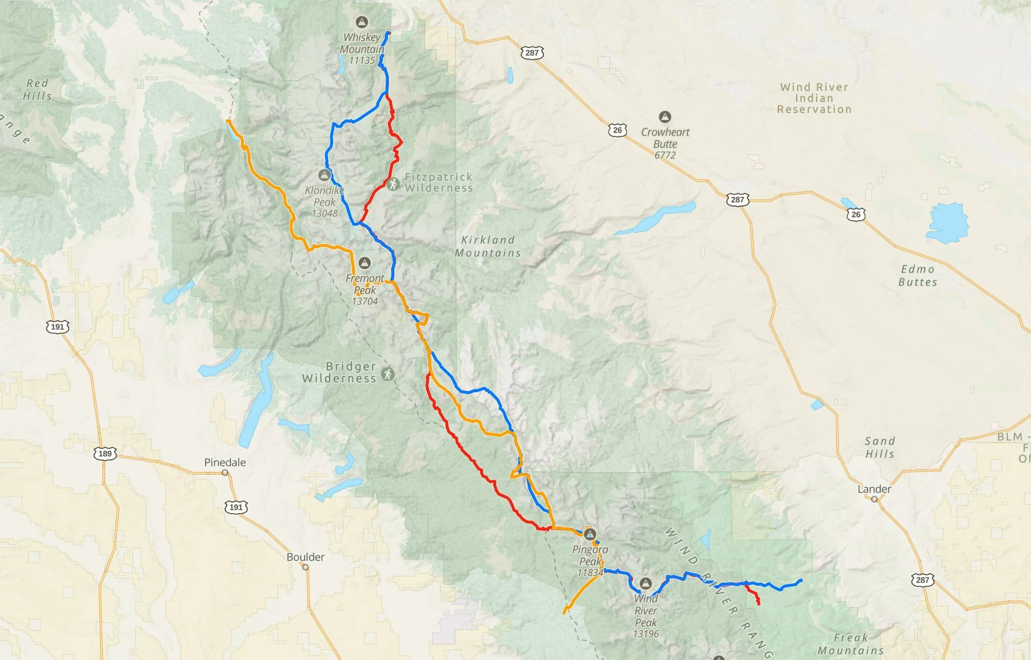 wind river range route overviews