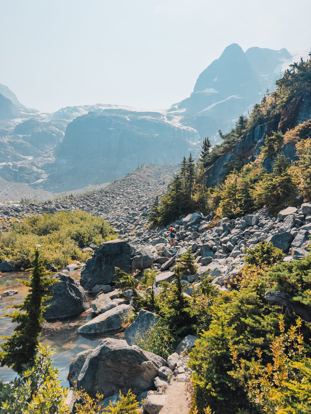 Rocky section between Upper Joffre Lake and Joffre Lake Campground