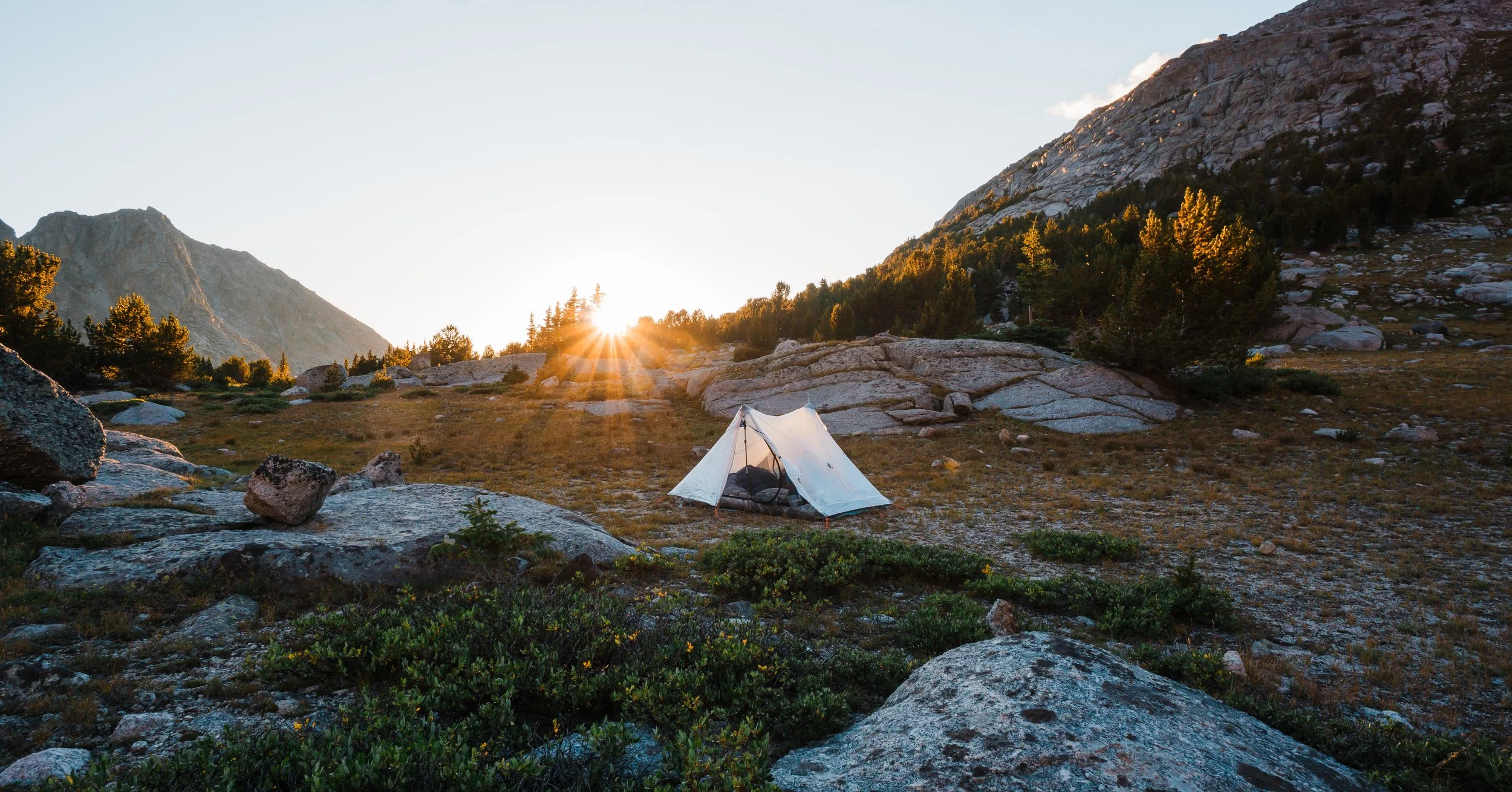 camping tent site near cirque of the towers in wind river range wyoming