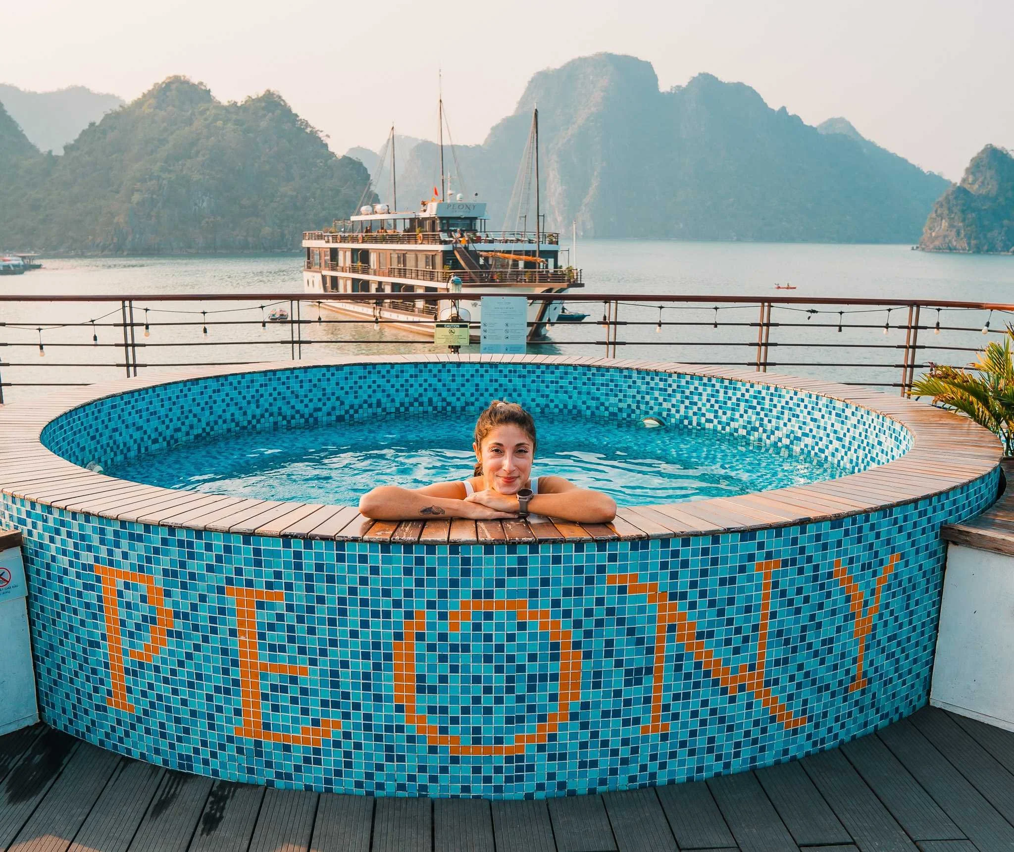 On a cruise around Ha Long Bay in Vietnam