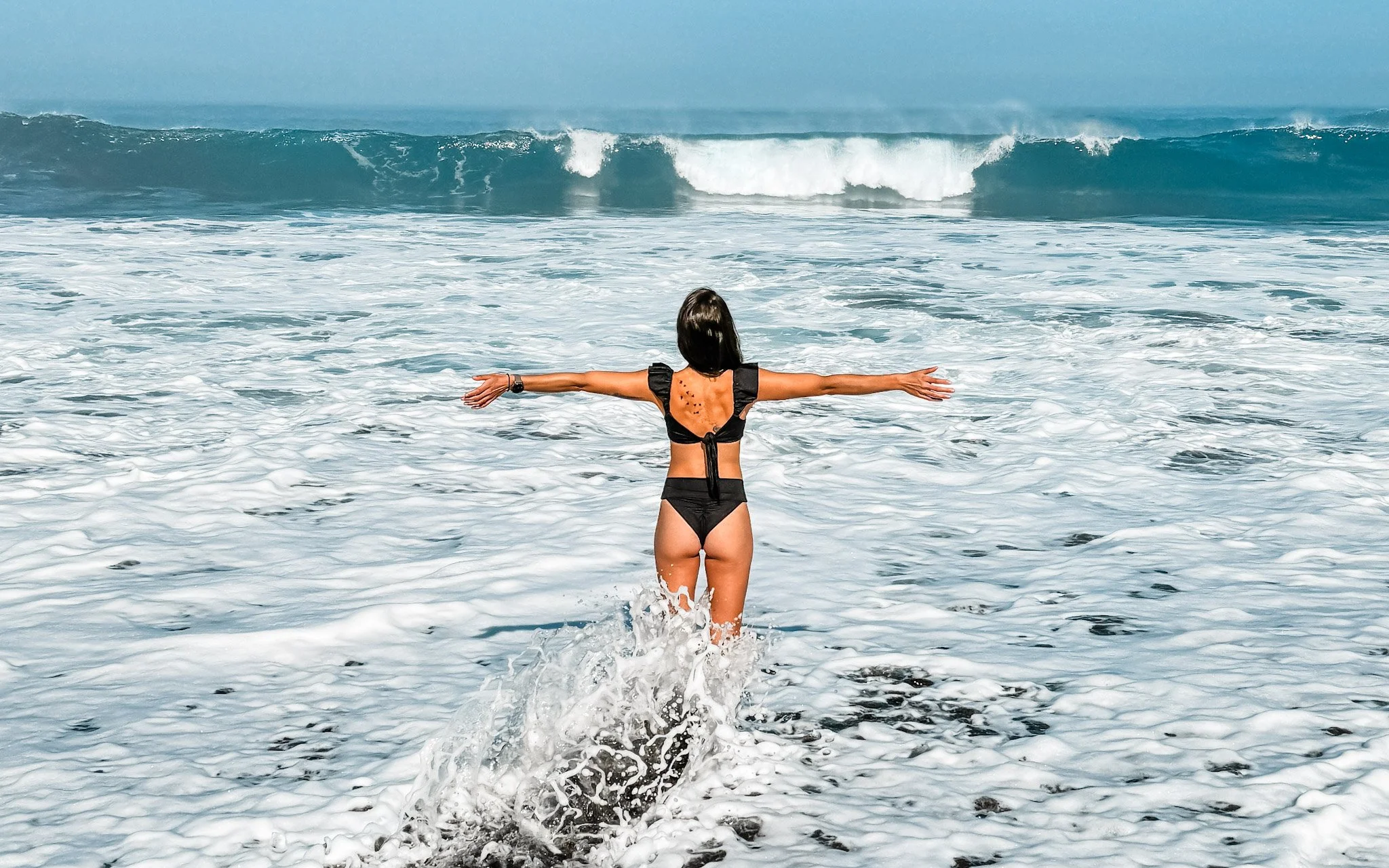 at the beach in tenerife