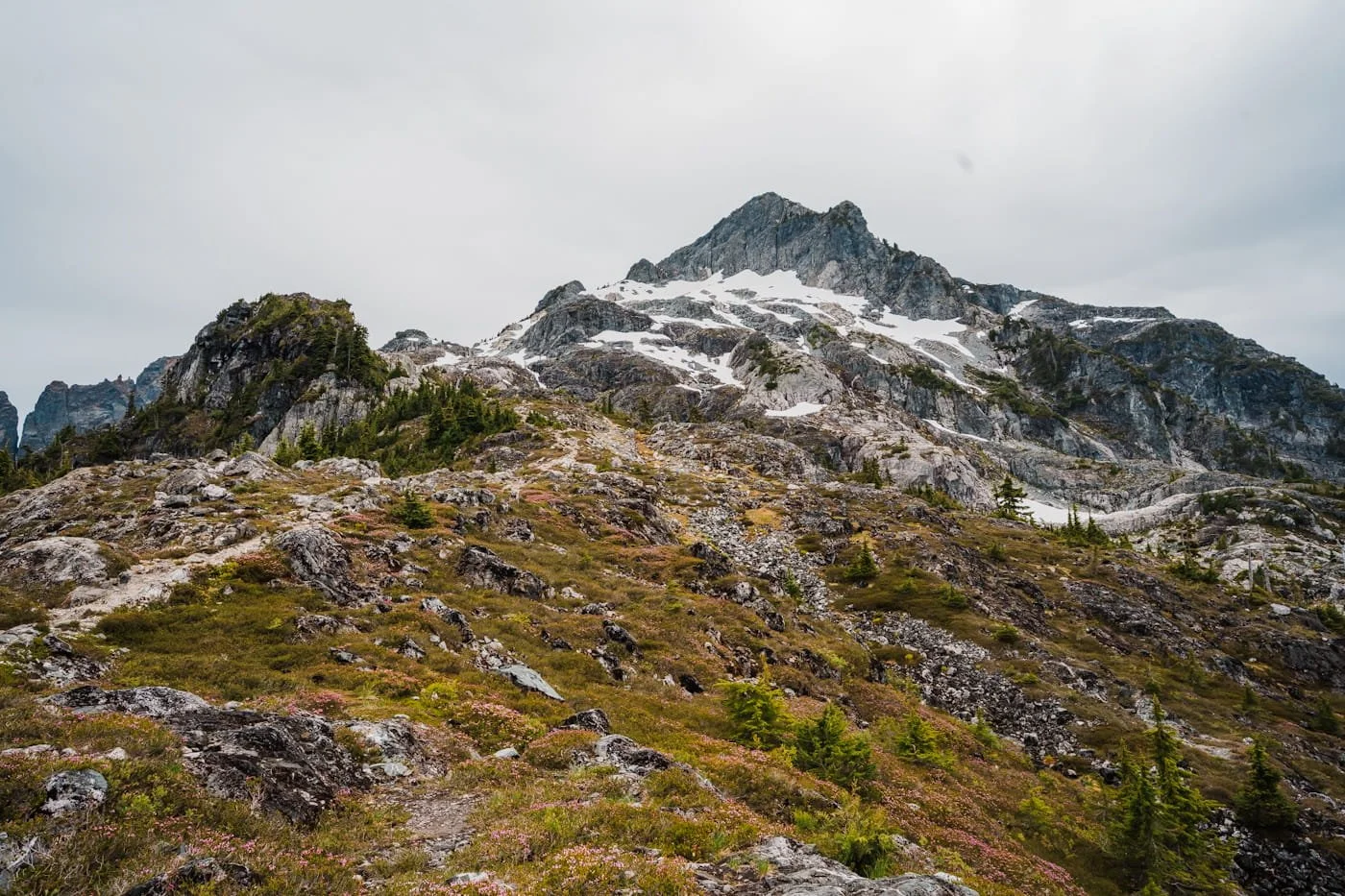 View of Golden Ears summit from Panorama Ridge camping area