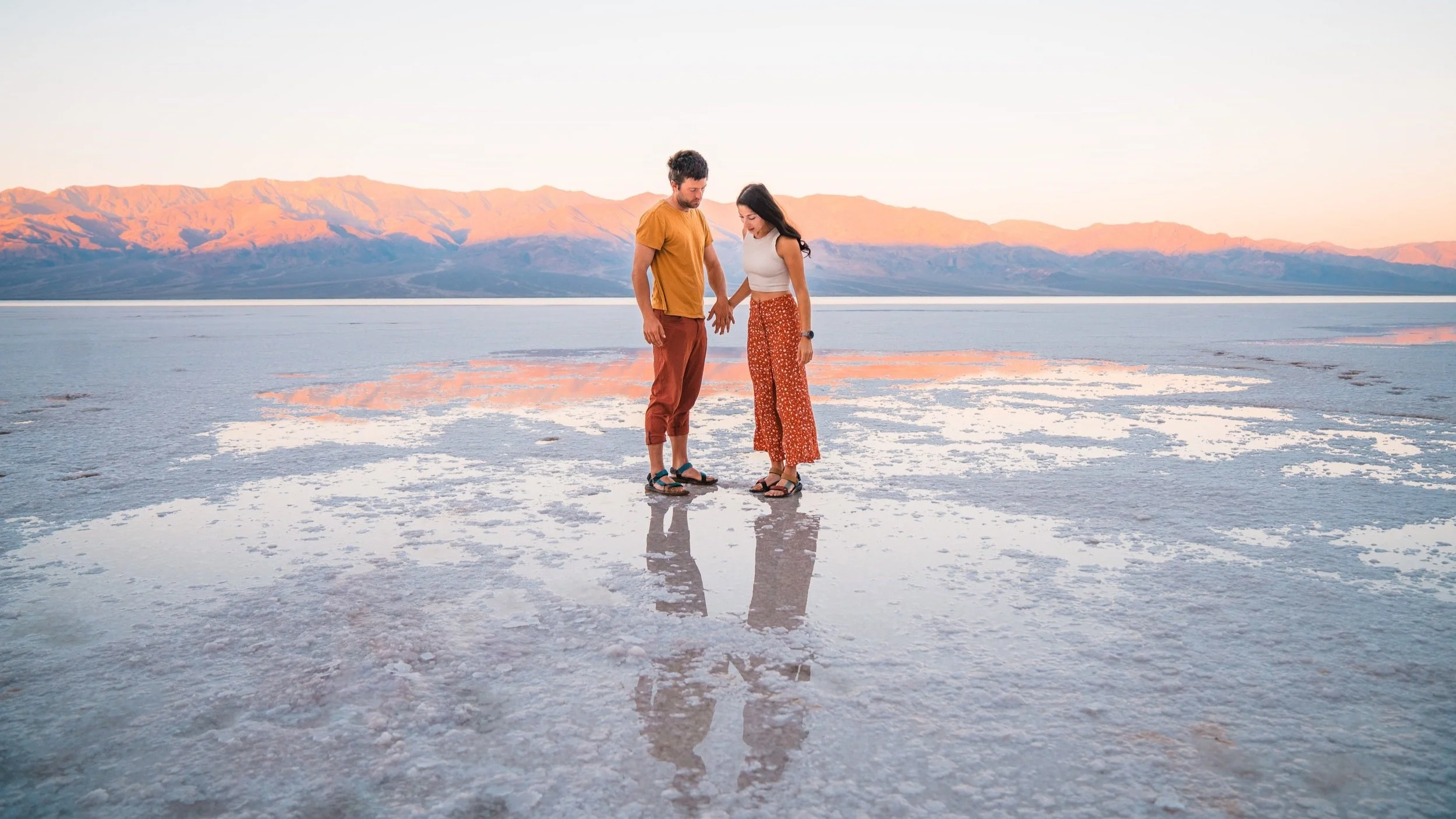 pools of water on the salt flats
