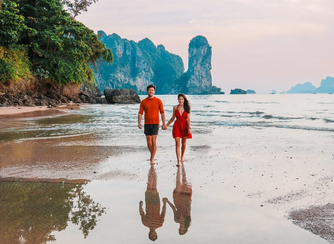 couple in thailand ao nang beach