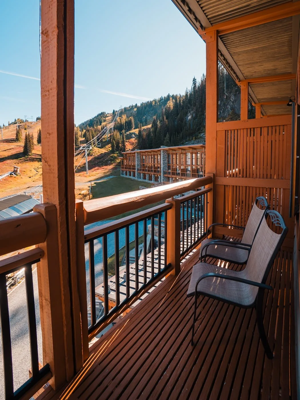 Balcony views from Sunshine Village Lodge