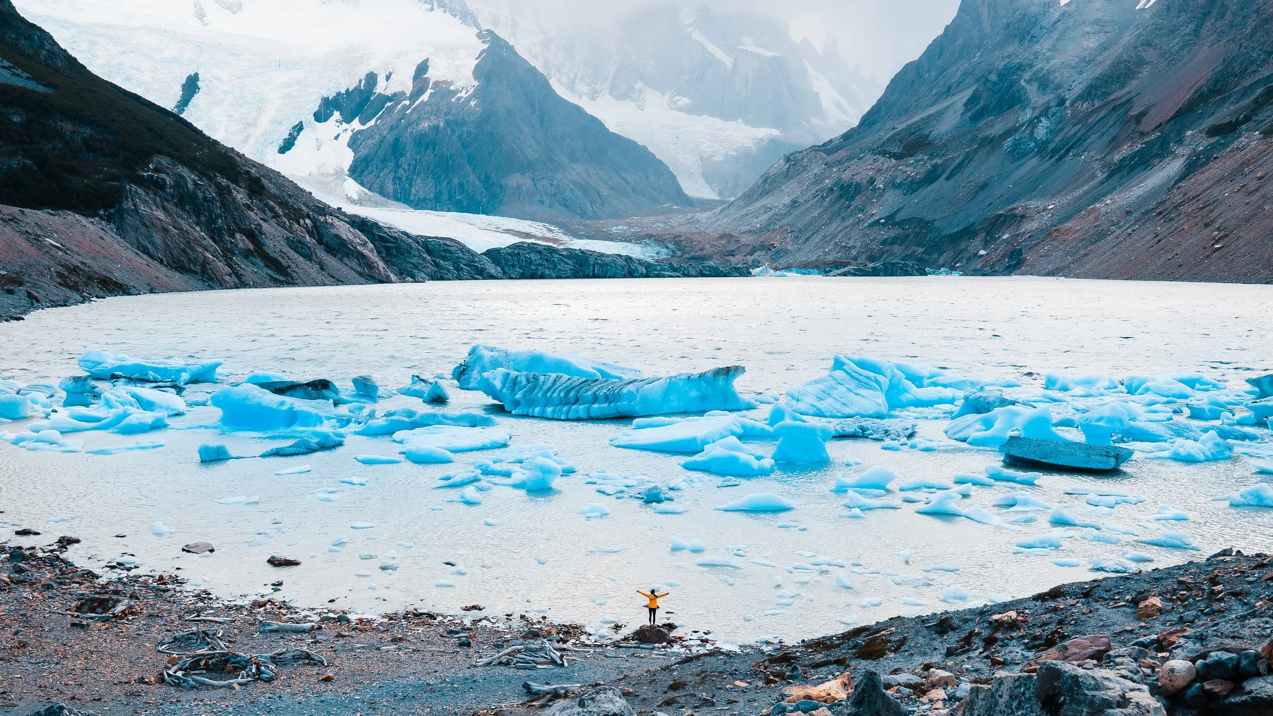 Laguna Torre in the fog