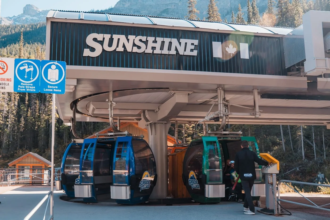 Sunshine village lower gondola loading area