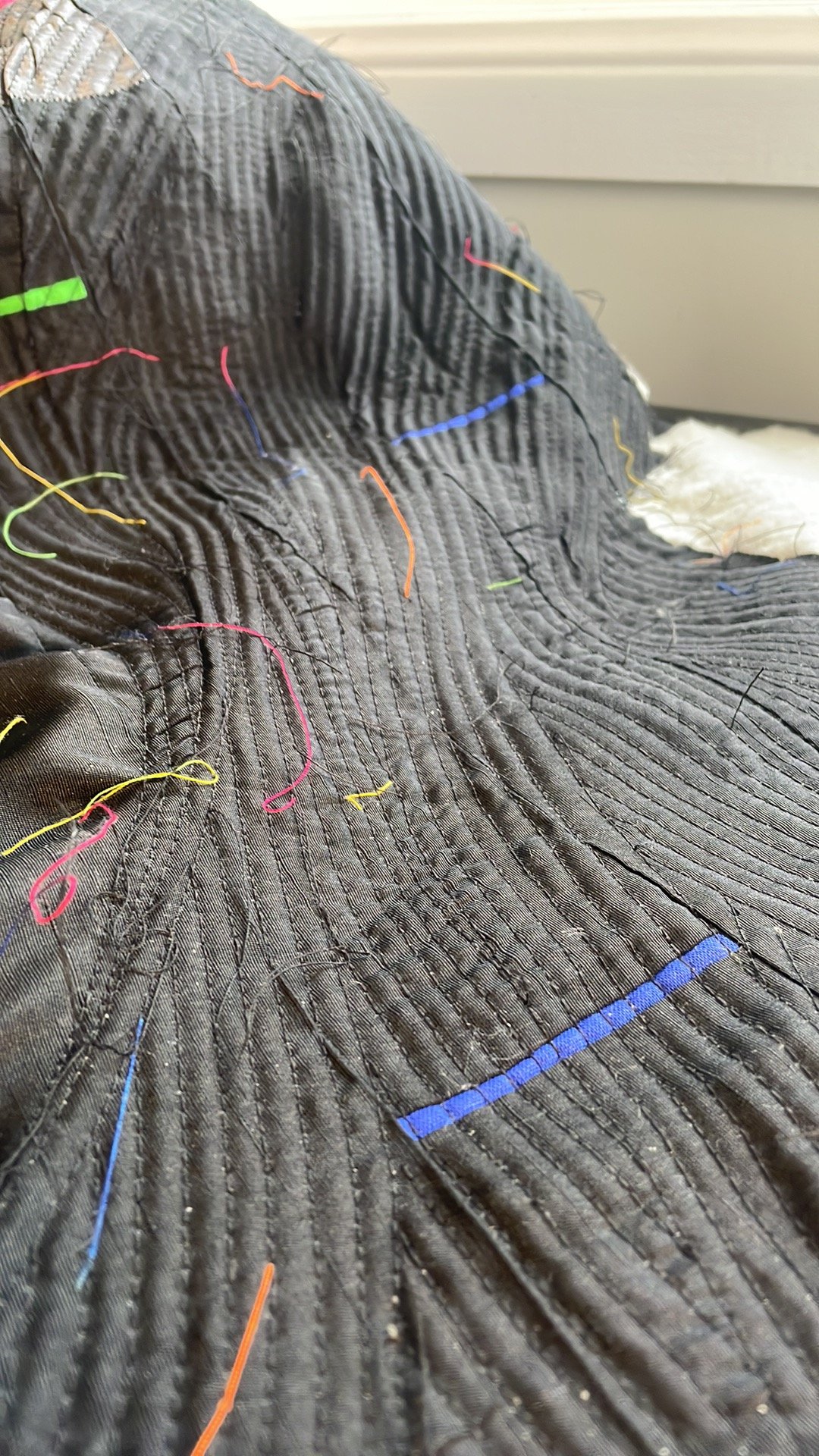 liquid television progress - quilting detail