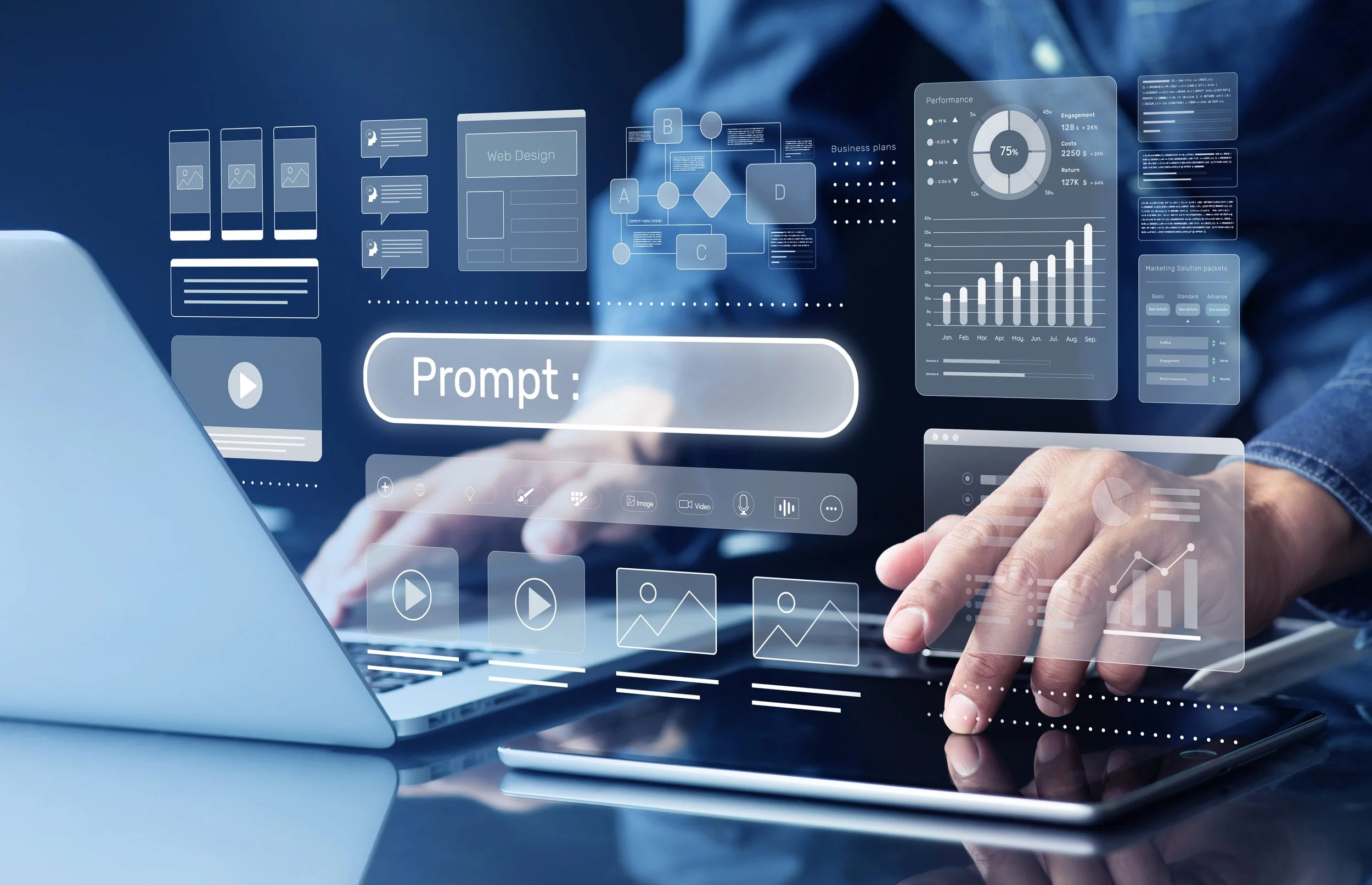 Image of someone inputting AI prompts